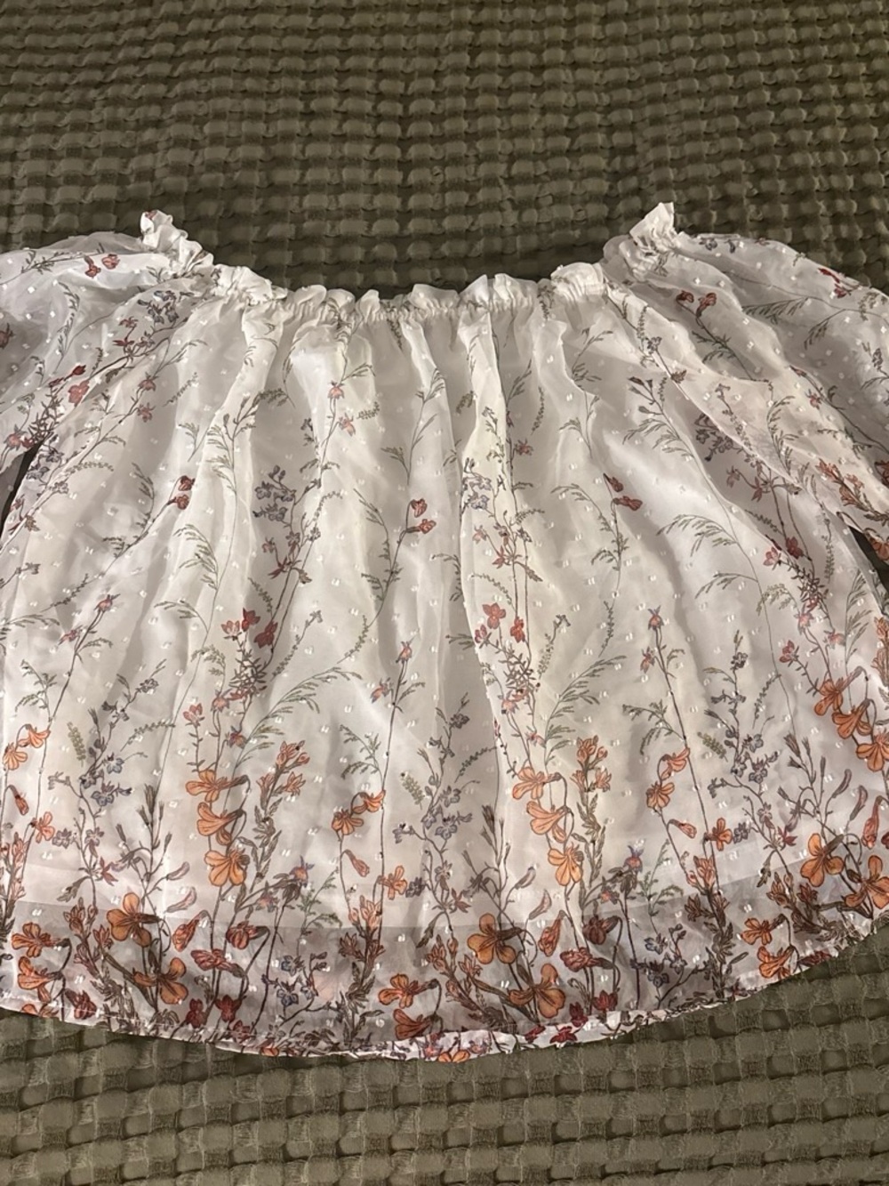 Alice Blue White Floral Off-Shoulder Blouse